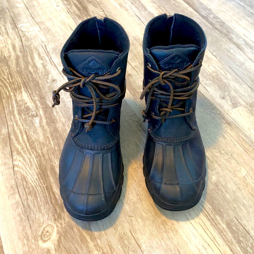 Sperry Saltwater Wedge Tide Black Duck Boots 🥾